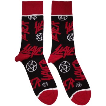 Slayer: Unisex Ankle Socks/Logos and Pentegrams (Black) (UK Size 7 - 11)