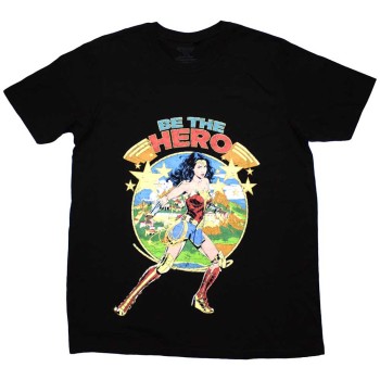 DC Comics: Unisex T-Shirt/Wonder Woman Be The Hero (Black) (Medium)