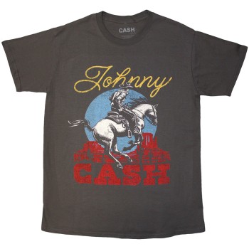 Johnny Cash: Unisex T-Shirt/Gallop (Charcoal Grey) (Small)