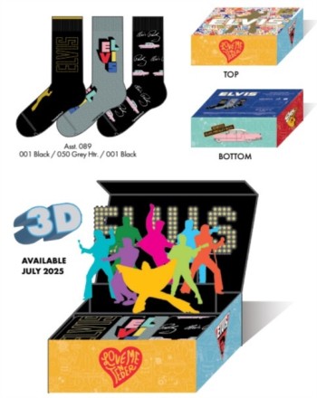 Elvis: 3 Pack Socks in 3d Pop Up Gift Box (One Size)