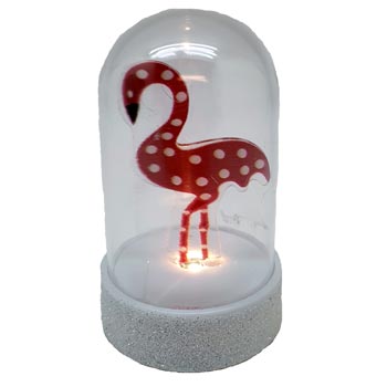 LED Minifigur i glas Flamingo