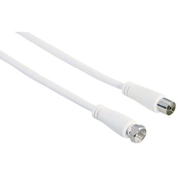 HAMA Kabel Antenn SAT 90dB F-Plug-Coax Hona Vit 3m