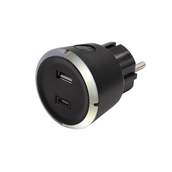 CAPIDI Safety Timer USB A+C 1-4 hours 3.4A Black