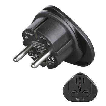 HAMA Traveladapter Type E/F Universal World-EU Black