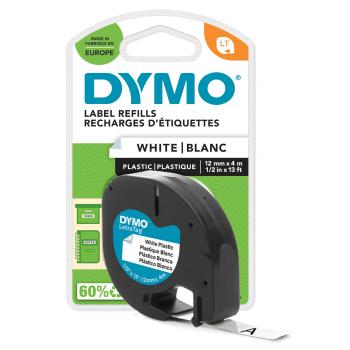 DYMO - LetraTag Tape 12mm x 4m (Black on white)