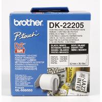 Brother DK-22205 | Papperstape | Löpande Rulle | Svart på Vit | 62 mm x 30.48m