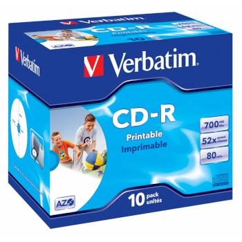 CD-R Verbatim AZO 52x 10p 700MB, JC, Printable