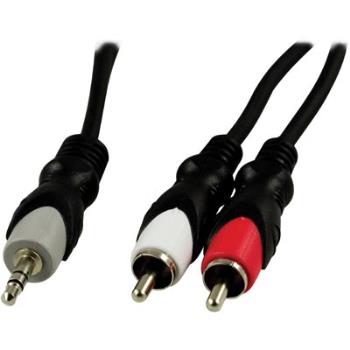 DELTACO 3.5mm (M) to 2x RCA (M) | 3,5mm tele - RCA | Connection cable | 3m | Black