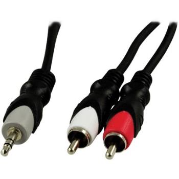 DELTACO 3.5mm (M) to 2x RCA (M) | 3,5mm tele - RCA | Connection cable | 2m | Black