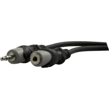 DELTACO 3.5mm (M) to 3.5mm (F) Extension | 3,5mm tele - 3,5mm tele | Extension cable | 3m | Black
