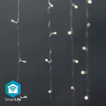 Nedis SmartLife Dekorativ LED | Ridå | Wi-Fi | Varm Vit | 200 LED's | 3.00 m | Android- / IOS