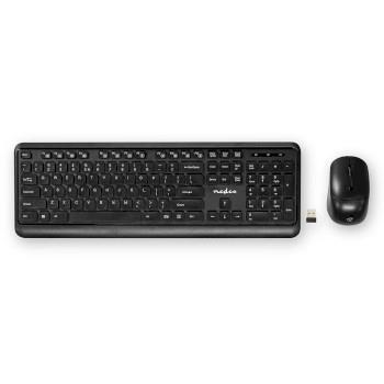 Nedis Mus och tangentbord | Trådlös | Mus- och tangentbordanslutning: USB | 800 / 1200 / 1600 dpi | Justerbar DPI | QWERTY | US Layout