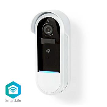 Nedis Smartlife Video Porttelefon | Wi-Fi | Batteridriven / Transformator | Full HD 1080p | microSD (ingår inte) / Molnlagring (tillval) | IP54 | Med rörelsesensor | Nattsikt | Vit