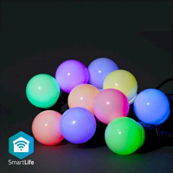 Nedis SmartLife Dekorativ LED | Festljus | Wi-Fi | RGB | 10 LED's | 9.00 m | Android- / IOS | Glödlampediameter: 50 mm