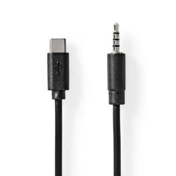 Nedis USB-C- Adapter | USB 2.0 | USB-C- Hane | 3.5 mm Hane | 1.00 m | Rund | Nickelplaterad | PVC | Svart | Låda