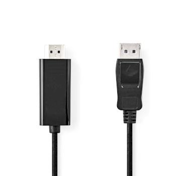 Nedis Displayport-kabel | DisplayPort Hane | HDMI- Kontakt | 1080p | Nickelplaterad | 1.00 m | Rund | PVC | Svart | Plastpåse