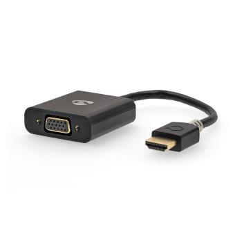 Nedis HDMI- Adapter | HDMI- Kontakt | USB Micro-B Hona / VGA hona 15p / 3.5 mm Hona | Guldplaterad | Rak | PVC | Antracit | 1 st. | Låda