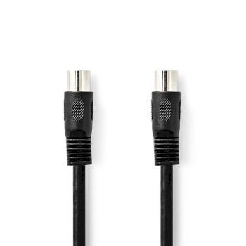 Nedis DIN ljudkabel | DIN 5-Pin Hane | DIN 5-Pin Hane | Nickelplaterad | 1.00 m | Rund | PVC | Svart | Label