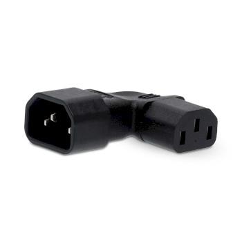 Nedis Extension Plug | IEC-320-C13 | IEC-320-C14 | Vinklat höger | Nickelplaterad | PVC | Svart | Låda | 1 st.