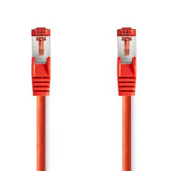 Nedis Cat 6 kabel | RJ45 hane | RJ45 hane | S/FTP | 0.15 m | Rund | LSZH | Röd | Plastpåse