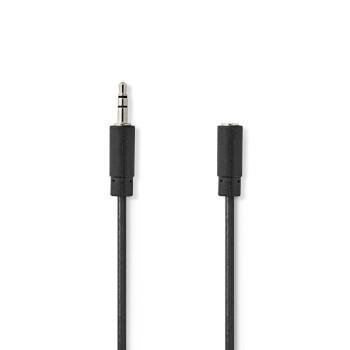 Nedis Stereoljudkabel | 3.5 mm Hane | 3.5 mm Hona | Nickelplaterad | 3.00 m | Rund | Svart | Label