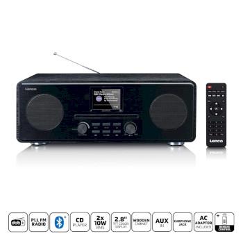 Lenco DAB+ FM-radio med CD MP3-spelare Bluetooth Svart