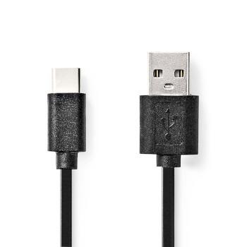 Nedis USB-kabel | USB 2.0 | USB-A Hane | USB-C- Hane | 480 Mbps | Nickelplaterad | 1.00 m | Rund | PVC | Svart | Kuvert