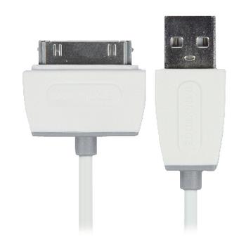 Bandridge Synk och Laddningskabel Apple Dock 30-Pin - USB A hane 2.00 m Vit