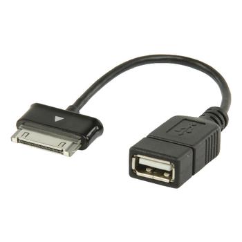 Valueline Synk och Laddningskabel Samsung 30-Pin Hane - USB A hona 0.20 m Svart
