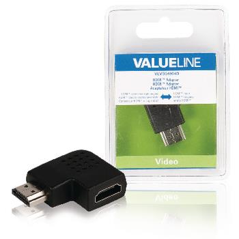 Valueline High Speed HDMI med Ethernet Adapter Vinklat höger HDMI Kontakt - HDMI Hona Svart