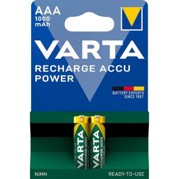 Varta Laddningsbara Ni-MH-batteri AAA | 1.2 V DC | 1000 mAh | Förladdad | 2-Blisterkort