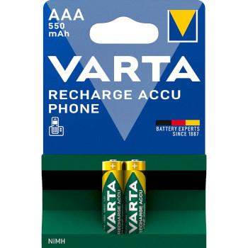 Varta Laddningsbara Ni-MH-batteri AAA | 1.2 V DC | 550 mAh | Förladdad | 2-Blisterkort