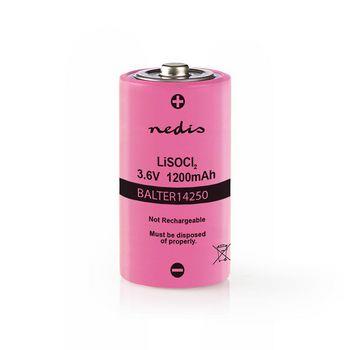 Nedis Litium Tionylklorid Batteri ER14250 | 3.6 V DC | Litium-Tionylklorid- | 1200 mAh | 1-Blister | ER14250 | Rosa