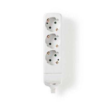 Nedis Gren kontakt | Jordad kontakt / Typ F (CEE 7/7) | 3-vägs | 3680 W | 16 A | Typ av jordning: Sidkontakt | 230 V AC 50/60 Hz | Uttagsvinkel: 45 ° | Utan kabel | Vit