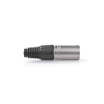 Nedis XLR-kontakt | Rak | Hane | Nickelplaterad | Skyddskåpa | Kabel input diameter: 7.0 mm | Metall | Silver | 10 st. | Plastpåse