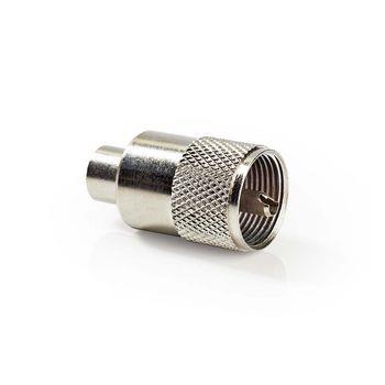 Nedis PL259 Kontakt | Rak | Hane | Nickelplaterad | 75 Ohm | Löda | Kabel input diameter: 7.0 mm | Metall | Silver | 25 st. | Plastpåse