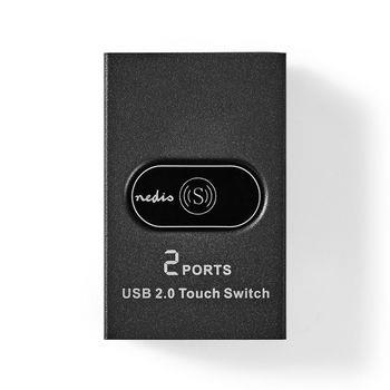 Nedis USB-Switch | 2-Port | 1x USB A | 2x USB B Hona | 480 Gbps | Metall | Svart
