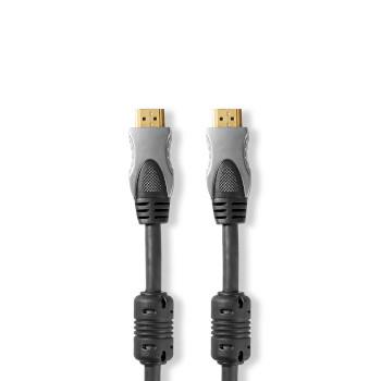 Nedis High Speed --HDMI - kabel med Ethernet | HDMI- Kontakt | HDMI- Kontakt | 4K@60Hz | 18 Gbps | 0.80 m | Rund | PVC | Svart | Låda