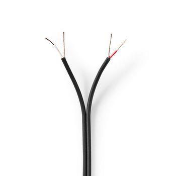 Nedis Ljud Kabel | 2x 0.12 mm² | CCA | 100.0 m | Rund | PVC | Svart | Emballage