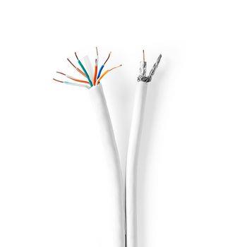 Nedis IEC (Coax) CAT6 Combi Cable | RG59 | 75 Ohm | Dubbelskärmad | Eca | 50.0 m | Rund | Vit | Presentbox