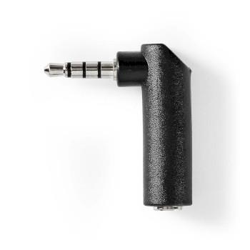 Nedis Stereo Audio Adapter | 3.5 mm Hane | 3.5 mm Hona | Nickelplaterad | Vinklat 90° | Metall | Svart | 1 st. | Låda
