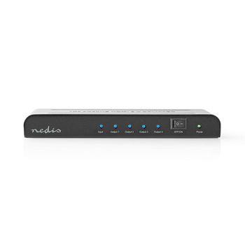 Nedis HDMI - Splitter | 4-Port port(s) | HDMI- ingång | 4x HDMI- Output | 4K@60Hz | 18 Gbps | Metall | Antracit