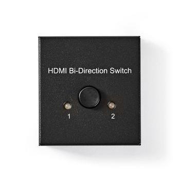 Nedis HDMI - Switch | 3-Port | 1x HDMI- Ingång / 2x HDMI- Ingång | 1x HDMI- utgång / 2x HDMI- utgång | 4K@60Hz | 6 Gbps | Metall | Antracit