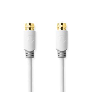 Nedis Satellite & Antenn kabel | F Hane | F Hane | Guldplaterad | 75 Ohm | Enskaligt skydd | 3.00 m | Rund | PVC | Vit | Kartong med fönster