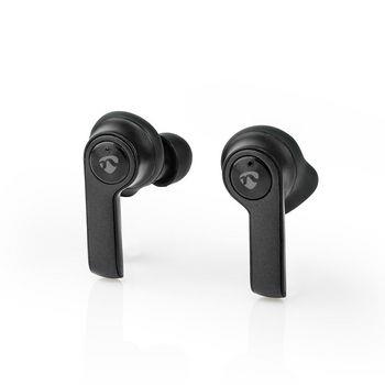 Nedis Fullt Trådlösa hörlurar | Bluetooth® | Maximal batteritid: 3.5 hrs | Tryck på Kontroll | Batteri hölje | Inbygd mikrofon | Stöd för röststyrning | Öronvingar | Svart