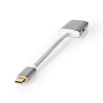 Nedis USB-C- Adapter | USB 3.2 Gen 1 | USB-C- Hane | HDMI- Hona | 4K@60Hz | Power delivery | 0.20 m | Rund | Guldplaterad | Flätad / Nylon | Silver | Kartong med täckt fönster