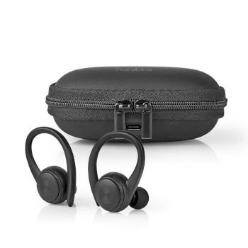 Nedis Fullt Trådlösa hörlurar | Bluetooth® | Maximal batteritid: 4 hrs | Tryck på Kontroll | Batteri hölje | Inbygd mikrofon | Stöd för röststyrning | Öron krokar | Svart