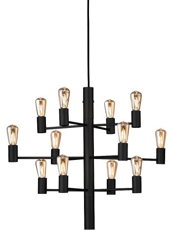 Taklampa Manola 12 svart Herstal